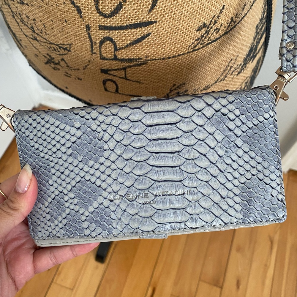 Adrienne Vittadini Faux Snakeskin Wallet Crossbody